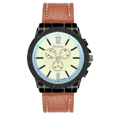 

Gobestart Fashion Leather Mens Quartz Watch Mens Watch Luxury Casual Watch Clock