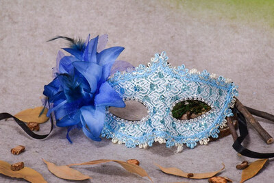 

FUNNYBUNNY Masquerade Mask for Women Mardi Gras Mask with Flower White Lace hollow out princess mask