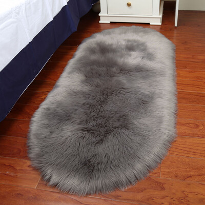 

Gobestart Soft Rug Chair Cover Artificial Sheepskin Wool Warm Hairy Carpet Seat Mats GY