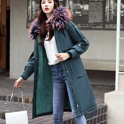 

Roseonmyhand Fashion Outerwear Long Sleeve Hooded Jackets Cotton-padded Pockets Bandage Coats