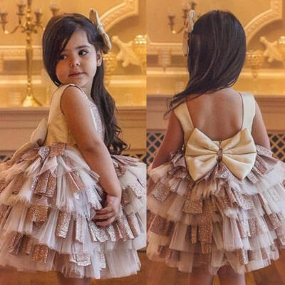 

Baby Flower Girl Toddler Party Tutu Dress Pageant Wedding Birthday Princess 1-5T