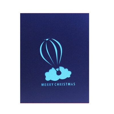 

Santa Claus Hot Air Balloon 3D Pop Up Greeting Card Postcard Christmas Gift