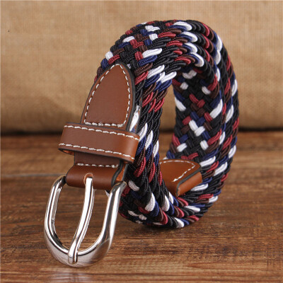 

Fashion Unisex belt high quality Elastic tension canvas Alloy pin buckle Men&Women belt solid color casual cowboy Men belt