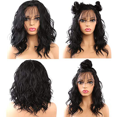 

Tailored Womens Fashion Front lace Wig Short Wave Black Natural Looking Women Cury Wigs