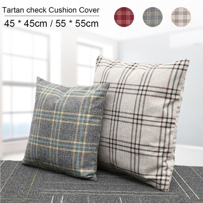 

Plaid Throw Pillow Cases Sofa Cushion Cover Cotton Linen Decorative Pillow Covers Home Decor