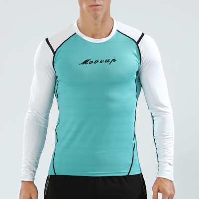 

Toponeto Men Fitness Print O-Neck Long Sleeve Bodybuilding Tight-drying Tops Blouses