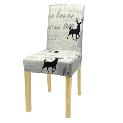 

2 4Pcs Christmas Stretch Removable Chair Cover Printing Seat Case Slipcover Home Decoration