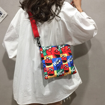 

Mini bag handbags new 2019 new cartoon printing Harajuku student Messenger bag wide shoulder bag tide