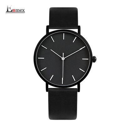 

Enmex simple design light steel neutral watch stereo simple lovers wrist when translating holiday gifts