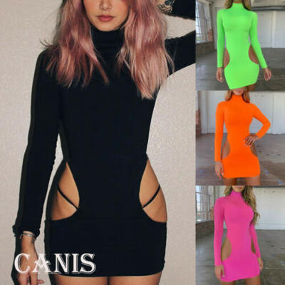 

Women Summer Long Sleeve Bodycon Evening Party Sexy Cocktail Short Mini Dress
