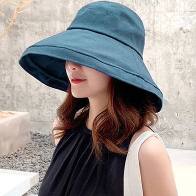 

Women Bucket Cap Cotton linen Solid Color Floppy Wide Brim Casual Holiday Beach Sun Outdoor Hat