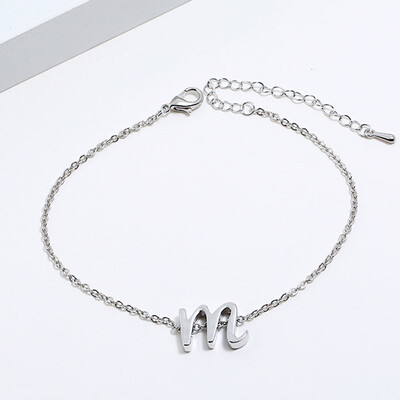 

Fashion Silver Color English Letter Bracelet & Bangle For Women Simple Adjustable Name Bracelets Jewelry Party Gifts