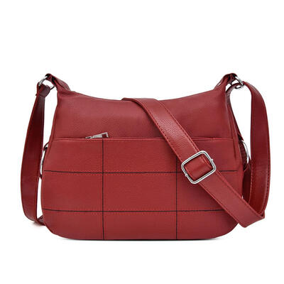 

Solid Color Lattice Shoulder Packs PU Leather Women Large Crossbody Bags