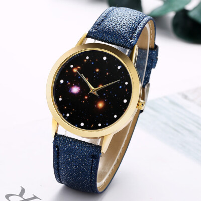 

Hot Sale Women Watches Starry Sky Dial Ladies Quartz Analog Wristwatch Featured Leather Strap Fashion Clock Gift Montre Femme