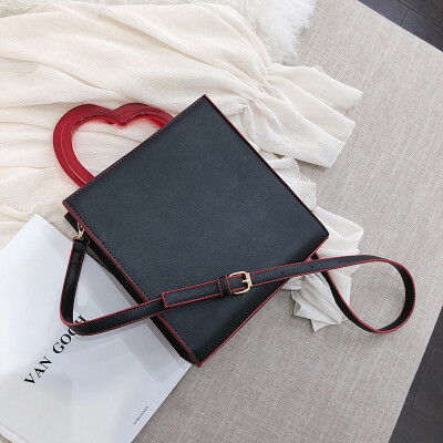 

Qiao Bani 2019 new European&American style fashion simple contrast color handbag shoulder diagonal street shoot trend female bag