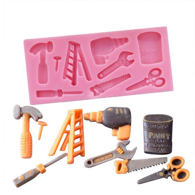 

Hammer Pliers Ladder Tools DIY Fondant Cake Chocolate Silicone Baking Mold