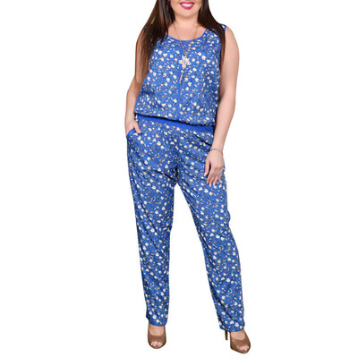 

Summer Vest Style Jumpsuit Fashion Printing Casual Large Size
