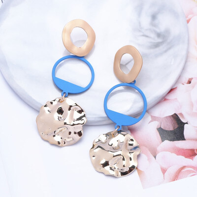 

EK445 Japan&South Korea Multi-layer Big Round Drop Earrings for Women Fashion Wild Earrings Unique Handmade Earrings Punk