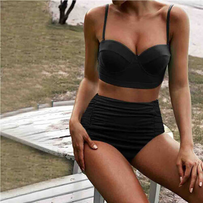 

Women Push-up Padded High Waisted Swimwear Bikini Set Swimsuit Bathing BeachWear