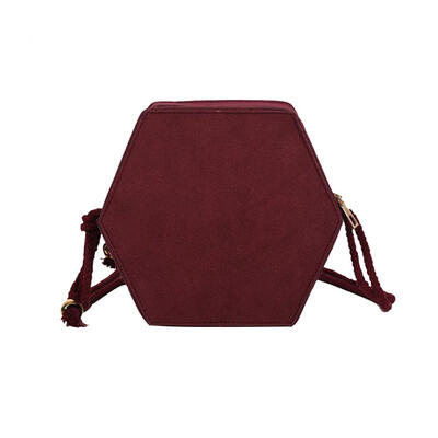 

Vintage Women Solid Color Shoulder Bags Frost Hexagon Casual Crossbody Bag