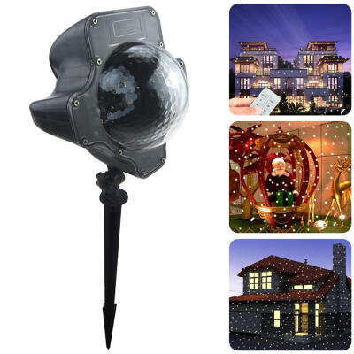 

Christmas Moving Snow Laser Projector Lamps Snowflake LED Stage Light