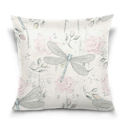 

ALAZA Throw Pillow Cover 16 X 16 inch Christmas Gift Cushion Cover with Dragonflies Printed Pillowcase