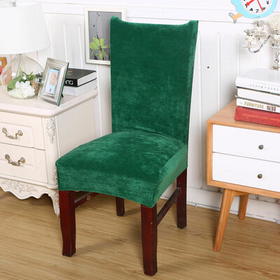 

Stretch Fox Velvet Fabric Dining Room Wedding Kitchen Home Chair Seat Covers 11 Colors Available