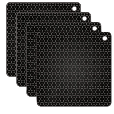 

4PcsSet Silicone Hot Pot Holder Pads Heat Insulation Home Dining Table Mats