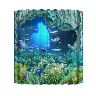 

Toponeto New Waterproof Shower Curtain with 12 Hooks 3D Printed Bathroom Polyester