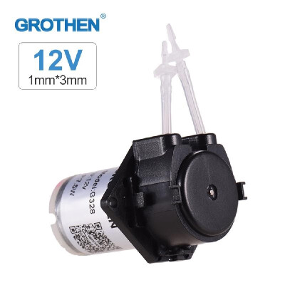 

GROTHEN DC 12V Dosing Pump Peristaltic Pump Mini Water Liquid Pump Peristaltic Tube Head Self-Priming Function for Aquarium Lab Ch