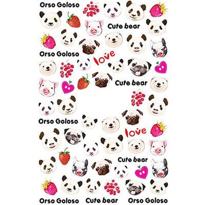 

Greensen Animal Dog Panda Patterns Decoration Decals Ultra Thin Adhesive Nail Art Stickers XF3091