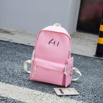 

Tailored Fashion Ladies Solid Color Zipper Wild Large Capacity Backpack Student Bag