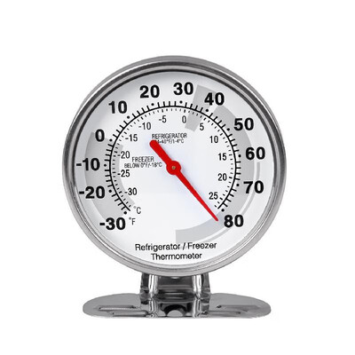 

Stainless Steel Freezer Refrigerator Thermometer High Accuracy Large Dial Fridge Temperature Gauge Measure Tool for Home Brewing