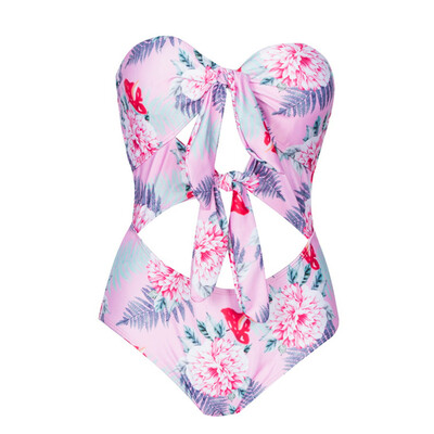 

Saidsome Women Sexy Dot Floral Print One-Piece Bikini Swimwear Bathing Swimsuit Beachwear