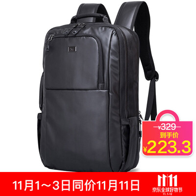 

Seven wolves SEPTWOLVES backpack casual sports bag large capacity Oxford cloth waterproof men&women students bag black B0100172-101