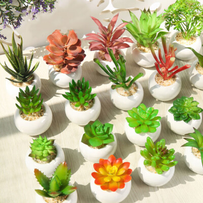 

Artificial Retro Succulents Potted Plant Garden Mini Fake Ornament Home Decor