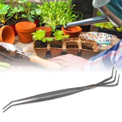 

Greensen 2 in 1 Stainless Steel Bonsai & Gardening Tool Root Rake Tweezers