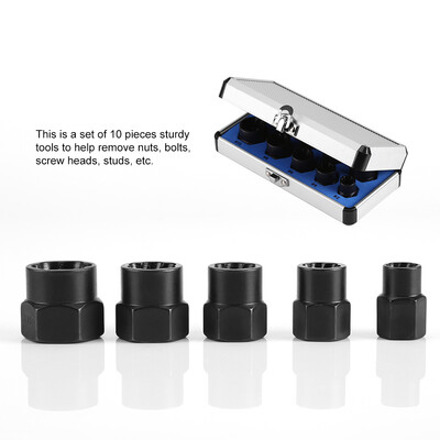 

Greensen 10 Pieces Damaged Bolt Nut Screw Remover Extractor Removal Set Threading Tools Kit Nut RemovalNut Remover