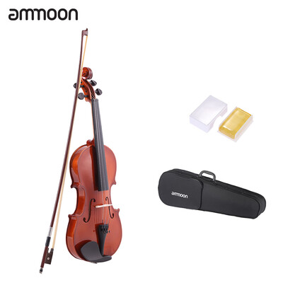 

ammoon 44 Natural Acoustic Violin Fiddle Spruce Steel String with Case Arbor Bow Stringed Instrument for Music Lovers Beginners