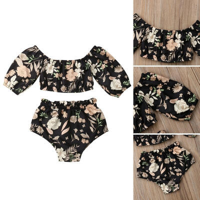 

Newborn Baby Girls Floral Tunic Tops Shorts Pants Outfits Set Clothes