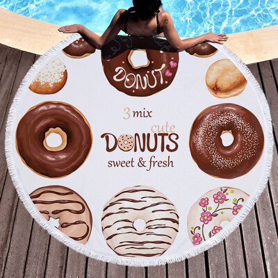 

Gobestart 1 PC Round Beach Pool Home Shower Towel Blanket Table Cloth Yoga Mat