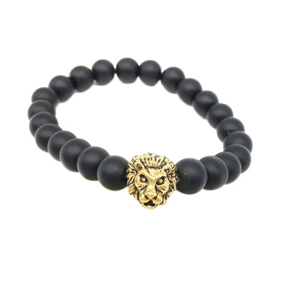 

Bracelet Bracelets Men Perfect Natural Stone&Pretty Lion Bead Buddha Black