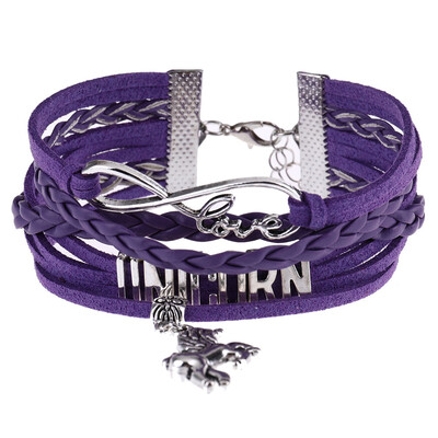 

Unicorn Pendant Weaving Multi-Layer Multicolour Bracelet Creative Alloy Bracelet
