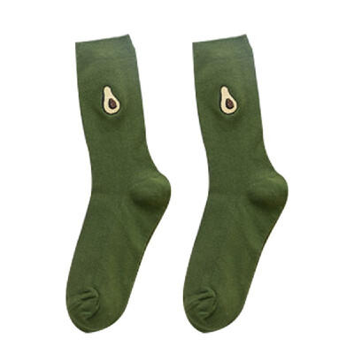 

Cotton Cute Fruit Print Womens Socks Retro Embroidery Long Colorful Funny Socks Women Hose