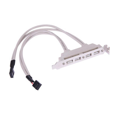 

4 Ports USB 20 Female Screw to Motherboard 9pin Header Panel Mount Cable