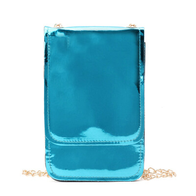 

Women Square Laser Faux Leather Flap Mini Phone Holder Crossbody Shoulder Bag