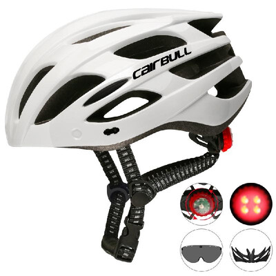 

Ultralight Bike Helmet with Safety Light Removable Visor Goggles Cycling Bicycle Safety Helmet 22 Vents for Road Mountain Bike