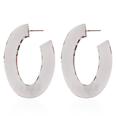 

Alloy Stud Earrings Oval Ring Platinum 53x38mm