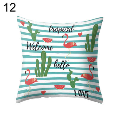 

Flamingo Print Soft Pillow Case Waist Throw Cushion Cover Office Home Decor