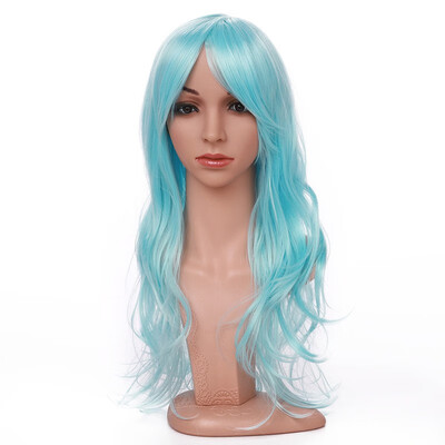 

Long Full Wig with Bangs Ombre Natural Wave Heat Resistant Synthetic Wig Dyeing Color Curly Wavy Cosplay Wigs Costume Dress